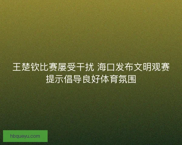 王楚钦比赛屡受干扰 海口发布文明观赛提示倡导良好体育氛围 王楚钦比赛屡受干扰 海口发布文明观赛提示倡导良好体育氛围